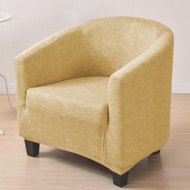Barrel Chair: Muted Yellow Cross Hatch Texture Tub Seat Wrap