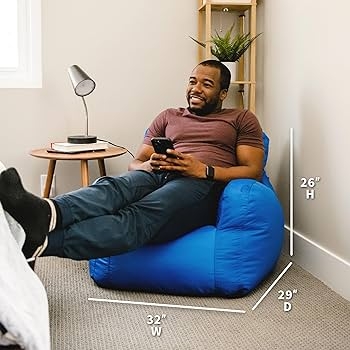 Bean Bag Chair Structured Support Blue Structured Bean Bag