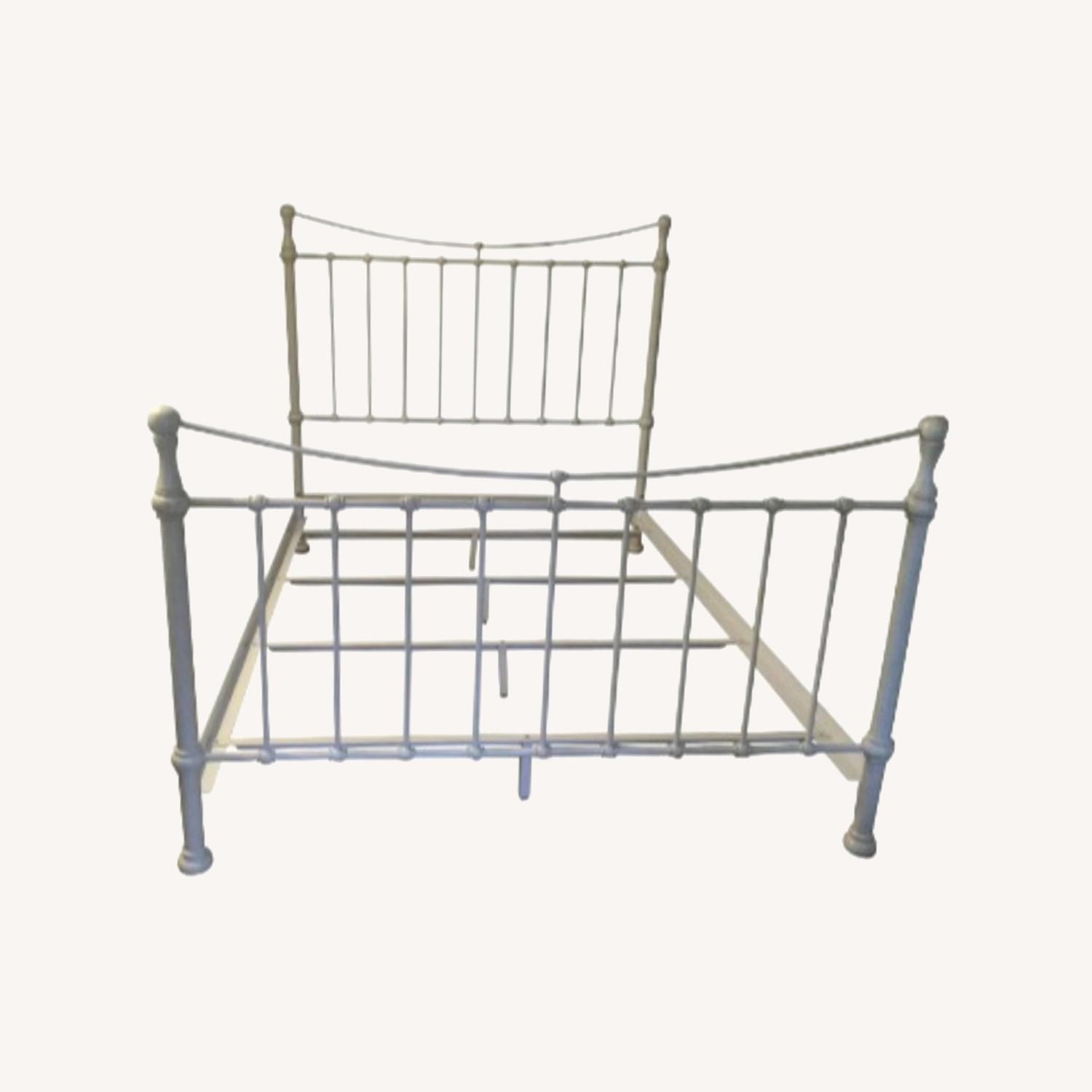 Bed Frame Off-White Matte Arched Top Rail Decorative