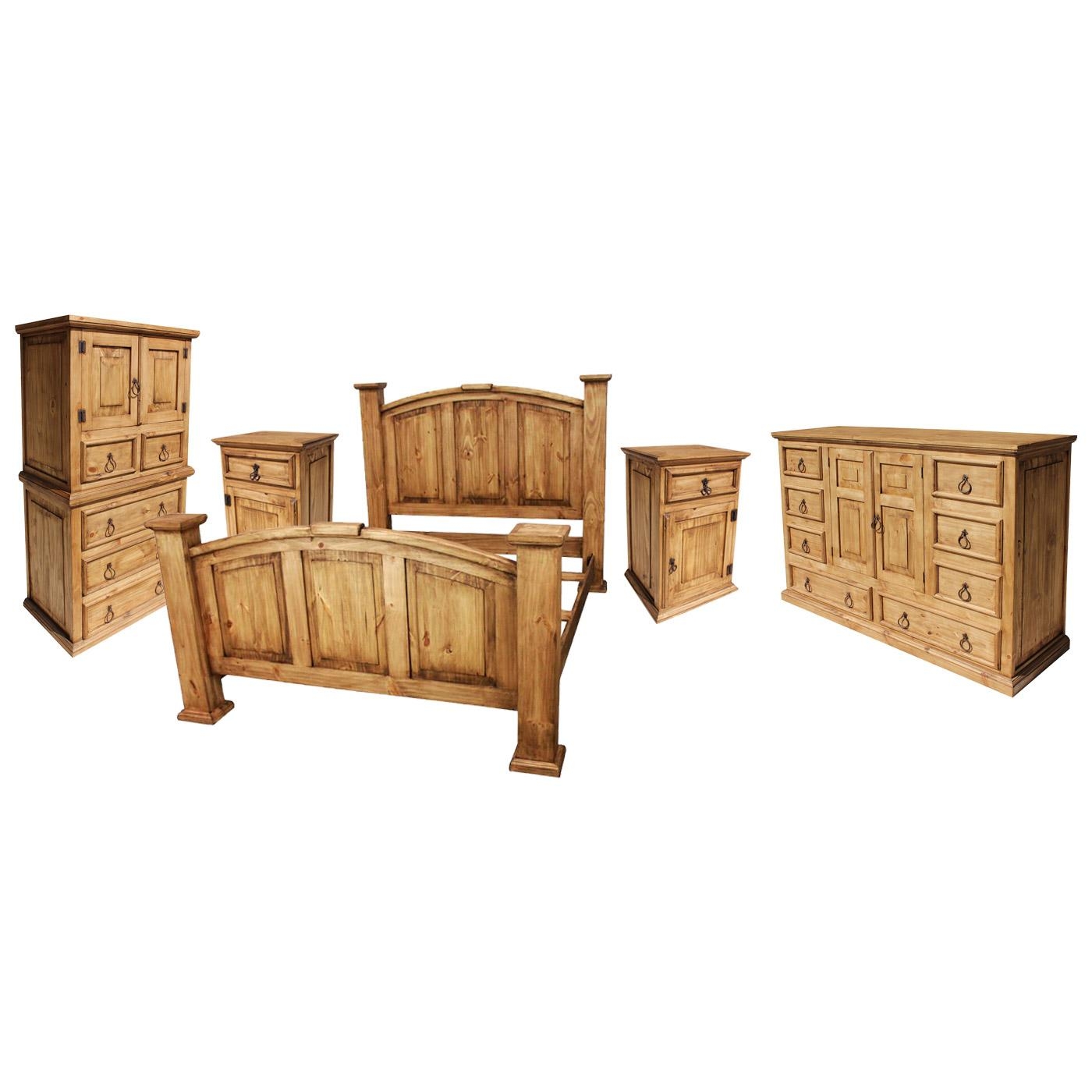 Bedroom Furniture Set With Arched Top Panels and Ring Pull Hardware