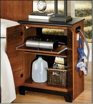 Bedside Cabinet with Wood Pull Out Shelf Medical Storage Unit