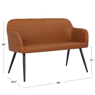 Bench Camel Leather Look Industrial High Back Seating