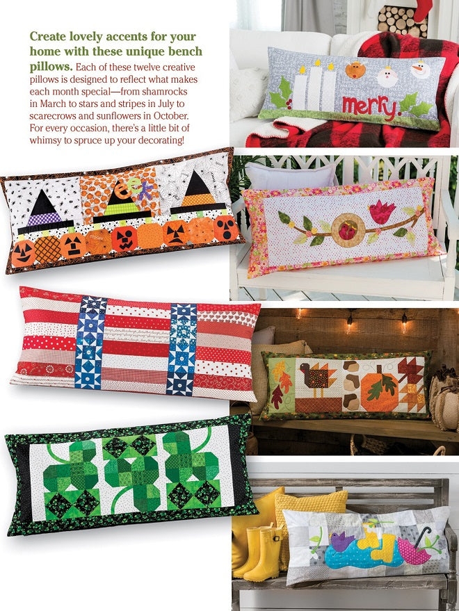 Bench Pillows with Interchangeable Festive Holiday Designs