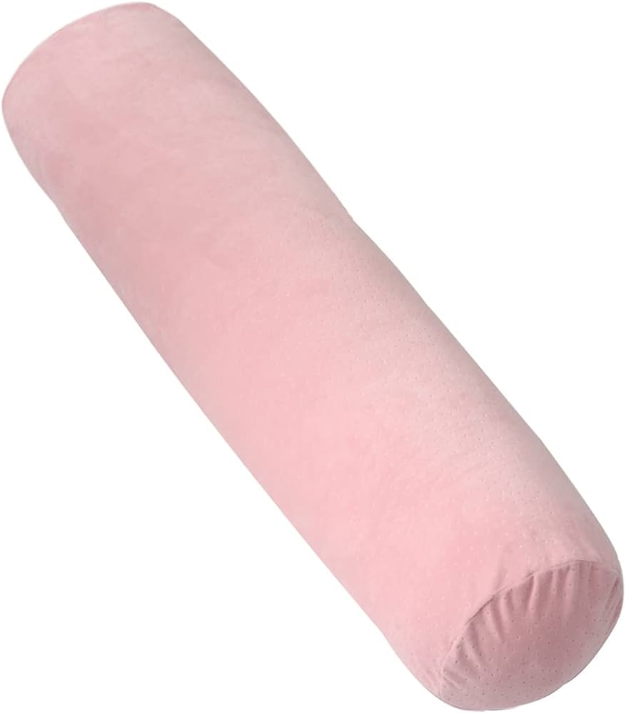 Bolster Pillow Blush Pink Velour Long Body Support