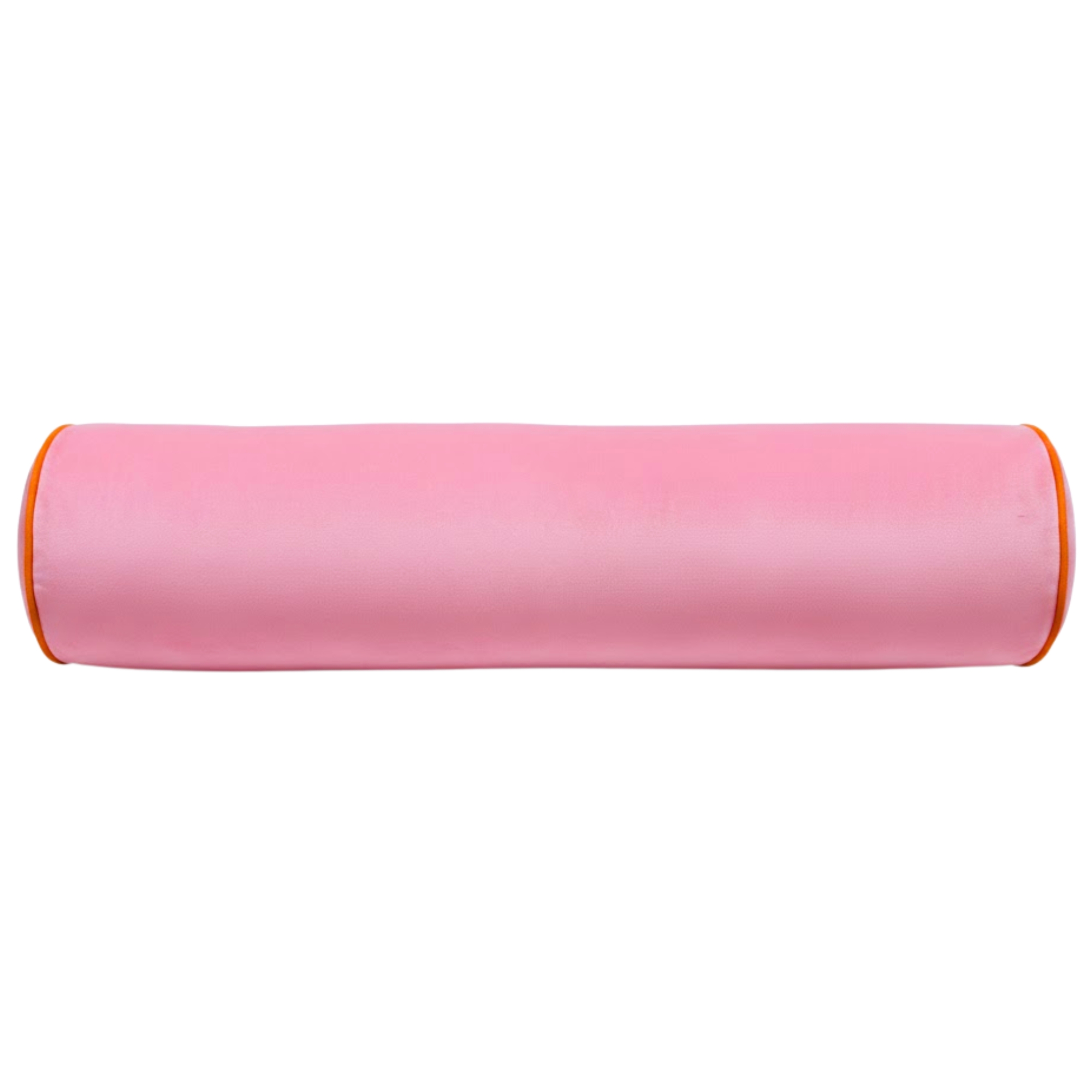 Bolster Pillow Bubblegum Pink Velvet Orange Piping