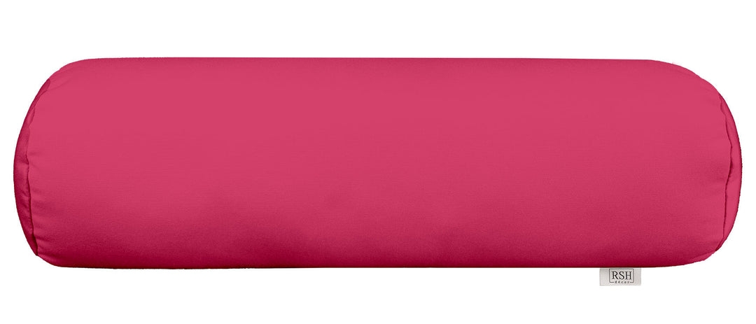 Bolster Pillow Canvas Fabric Hot Pink Neck Roll Cushion