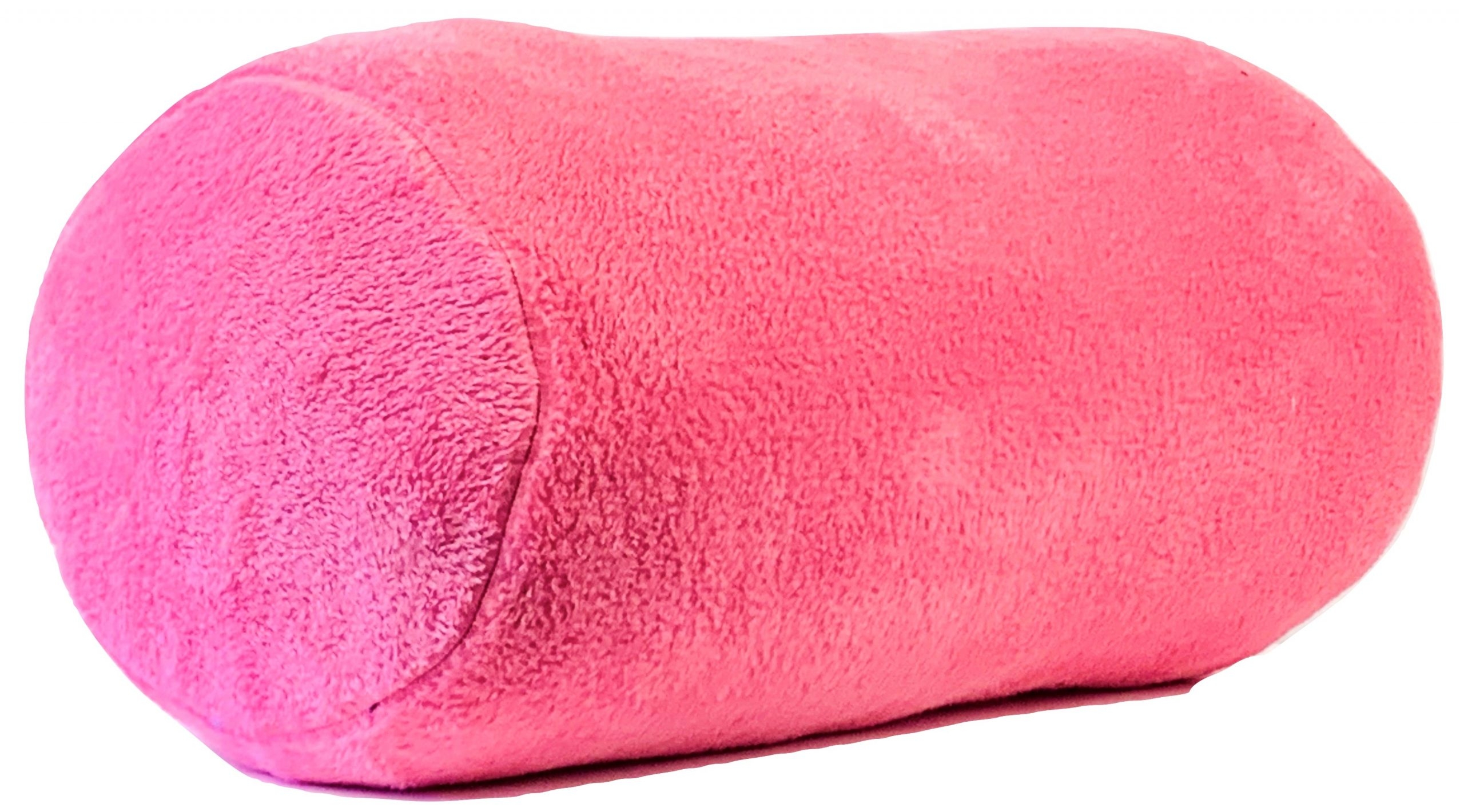 Bolster Pillow Fuzzy Texture Hot Pink Plush Cushion