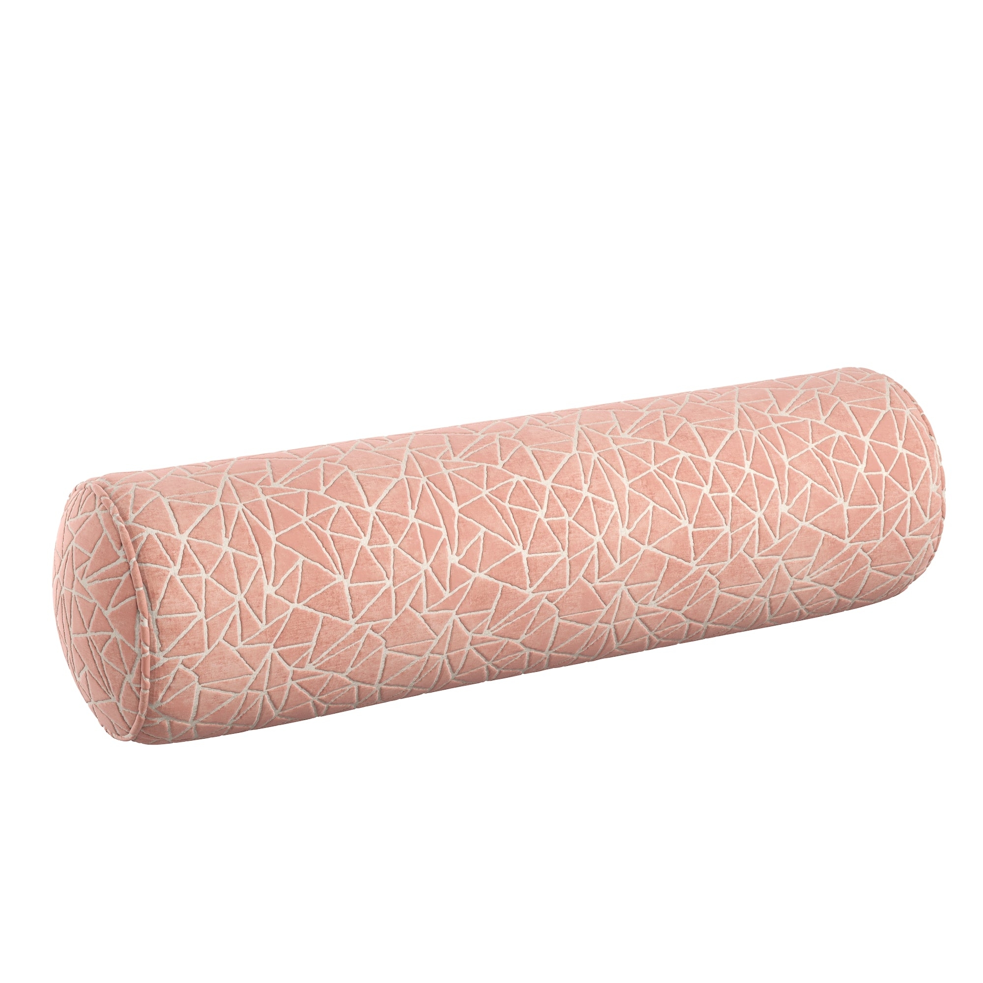 Bolster Pillow Geometric Mosaic Pattern Dusty Rose