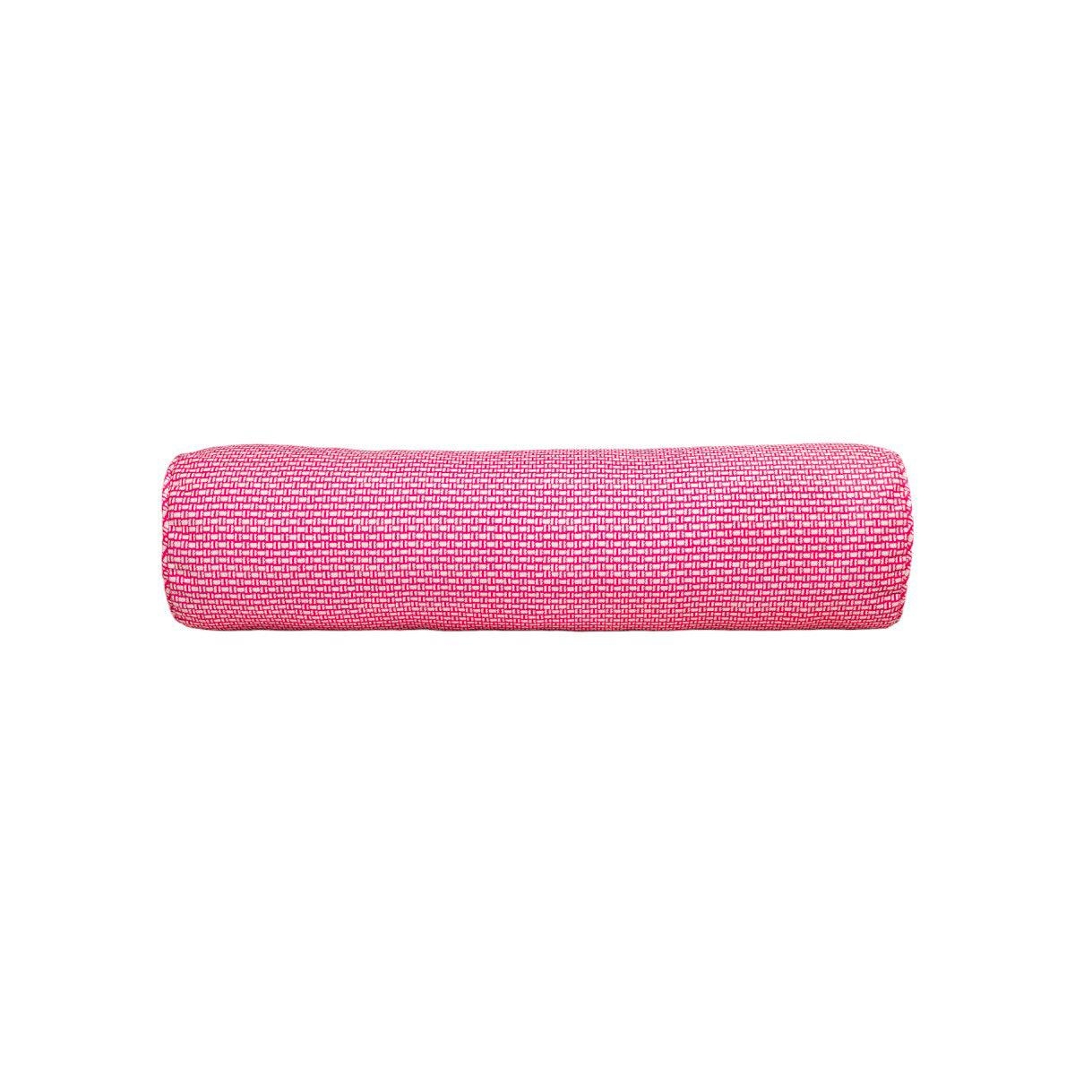 Bolster Pillow Orchid Pink Extra Wide Woven Grid Design