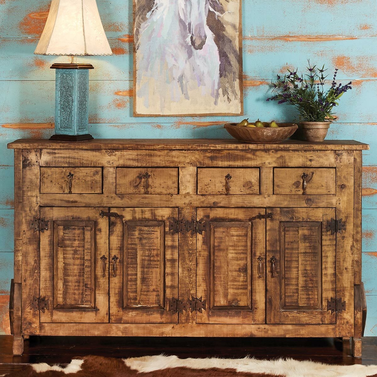 Buffet using Decorative Hinges and Log Cabin Sideboard