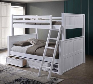 Bunk Bed: Full XL Over Queen Bunk Bed with Slanted Ladder