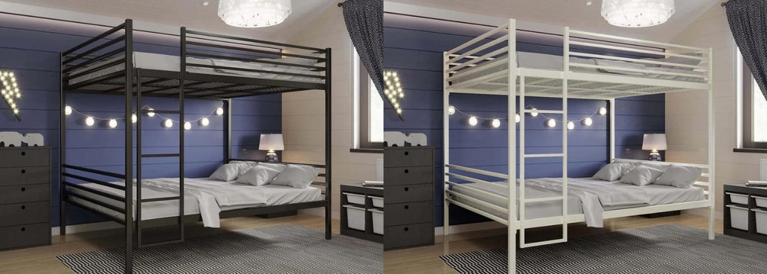 Bunk Bed: Metal Frame Modern Industrial Quad Capacity