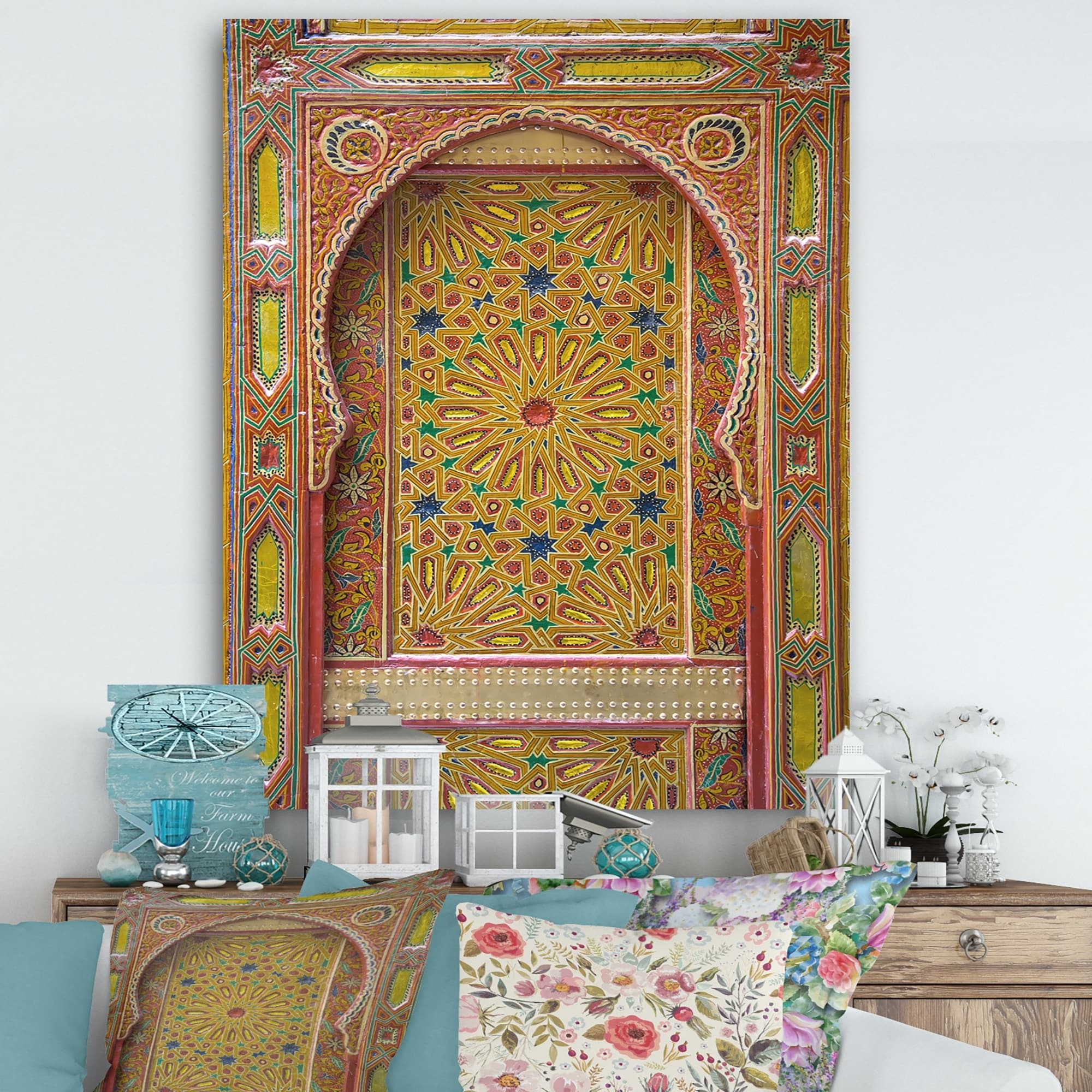 Canvas Wall Art: Fez Architectural Geometric Star Pattern