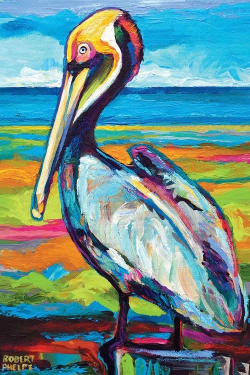 Canvas Wall Art Multicolor Palette Impasto Coastal Painting