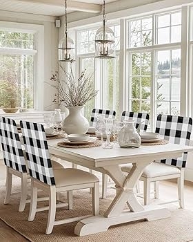 Chair Back Covers with Removable Design and Plaid Accents