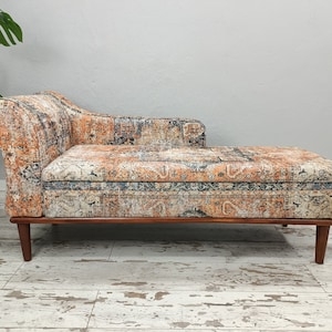 Chaise Longue Rug Print Motif Bohemian Kilim Print Chaise