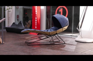 Chaise Lounge Geometric Shell Architectural Nap Pod