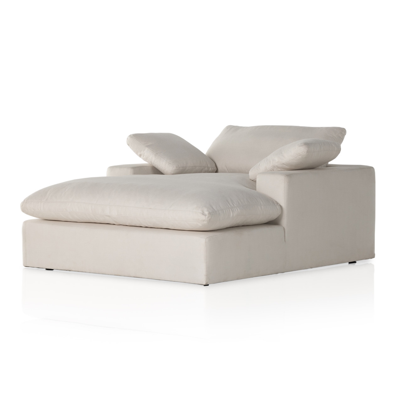 Chaise Lounge: Ivory Cloud Style Seating and Low Profile Base