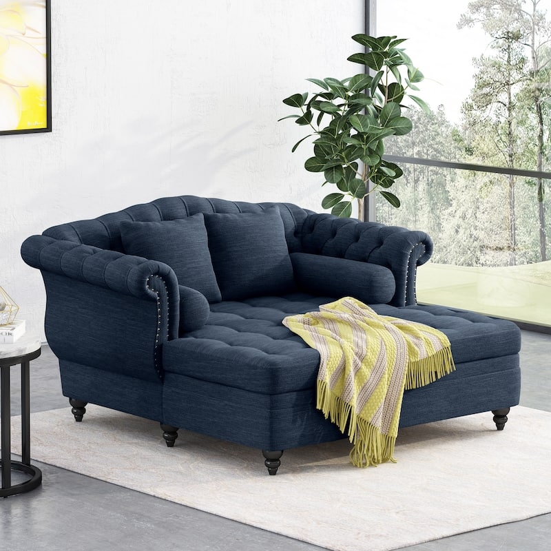 Chaise Lounge with Silver Nailhead Trim Nailhead Trim Lounge