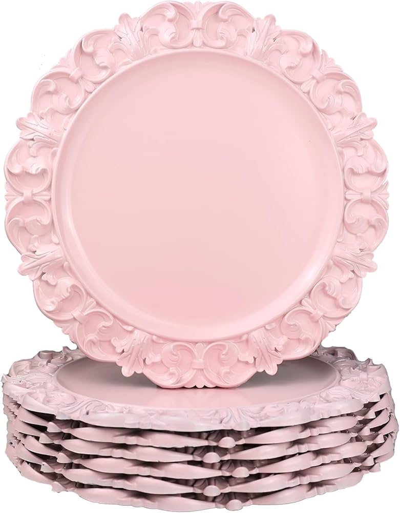Charger Plate: Baroque Embossed Rim Pastel Wedding Table
