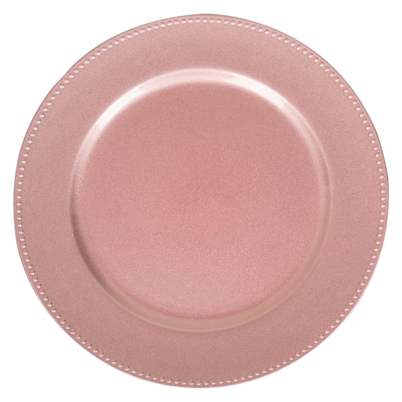 Charger Plate: Pearlescent Rose Beaded Rim Dinnerware