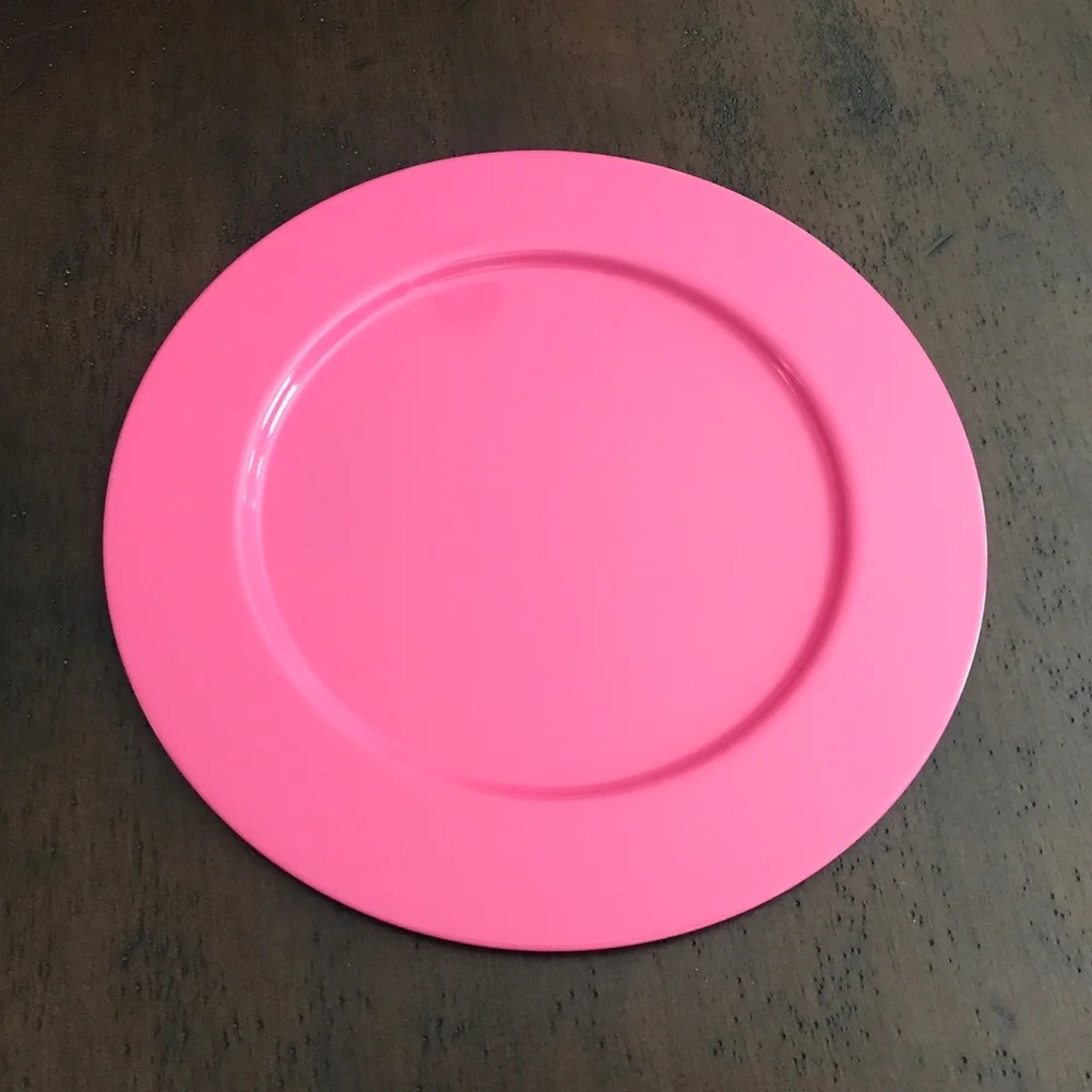 Charger Plate: Vibrant Pink Hue Thin Metallic Build Decor