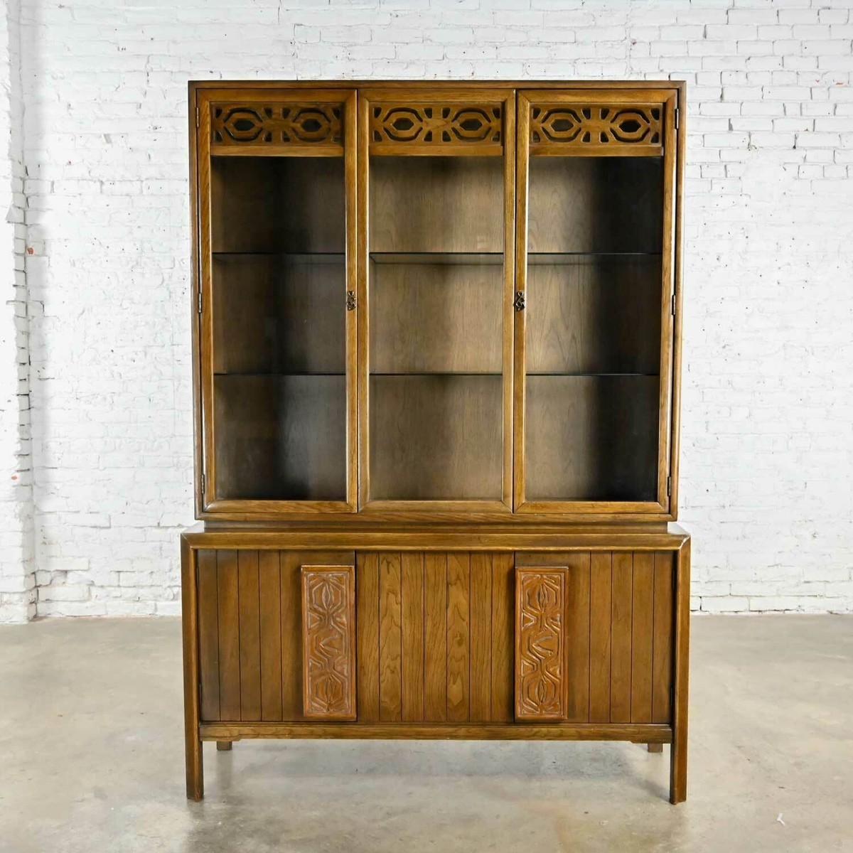 China Cabinet | Geometric Fretwork | Kroehler China Hutch