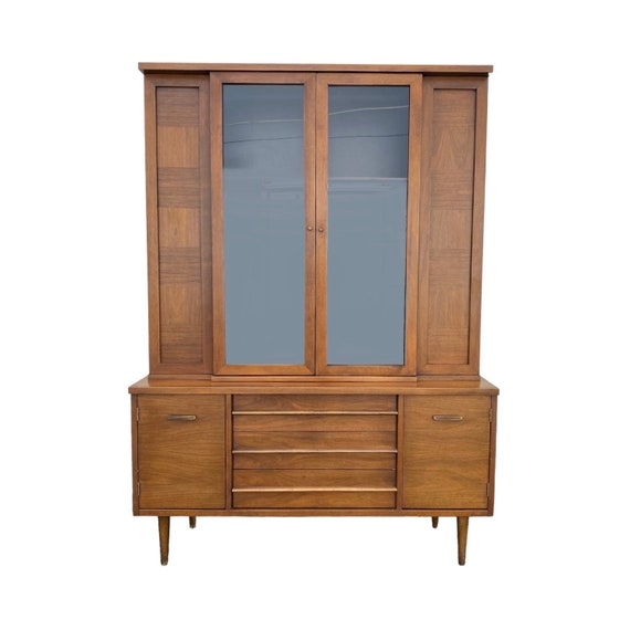 China Cabinet | Geometric Panels | Walnut Display Cabinet