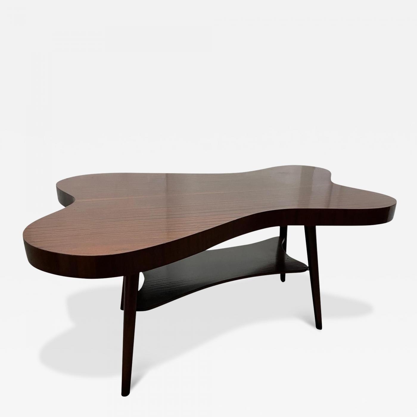 Coffee Table: 1960s Mahogany Wood Tiered Biomorphic Design
