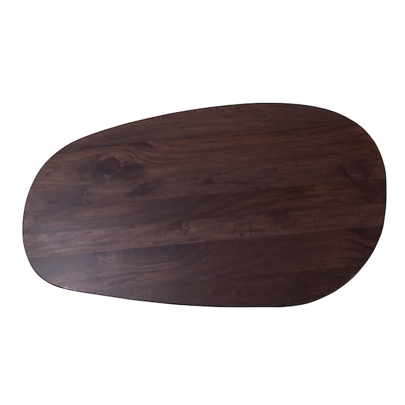 Coffee Table: Asymmetric Top Dark Walnut Mango Wood