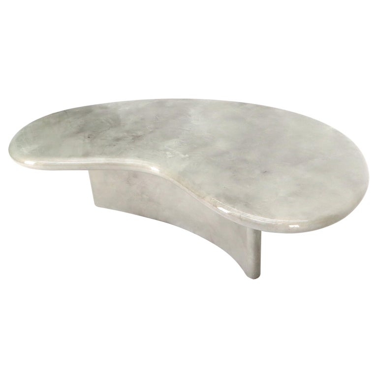 Coffee Table: Faux Marble Finish Curved Plinth Base