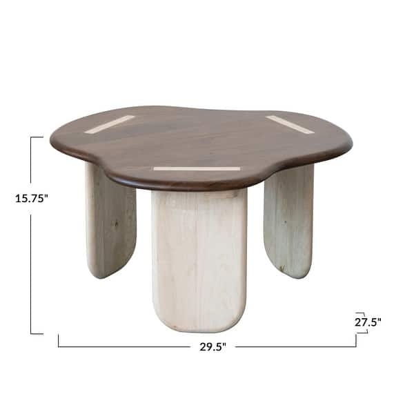 Coffee Table: Two Tone Mango Wood With Tripod Base