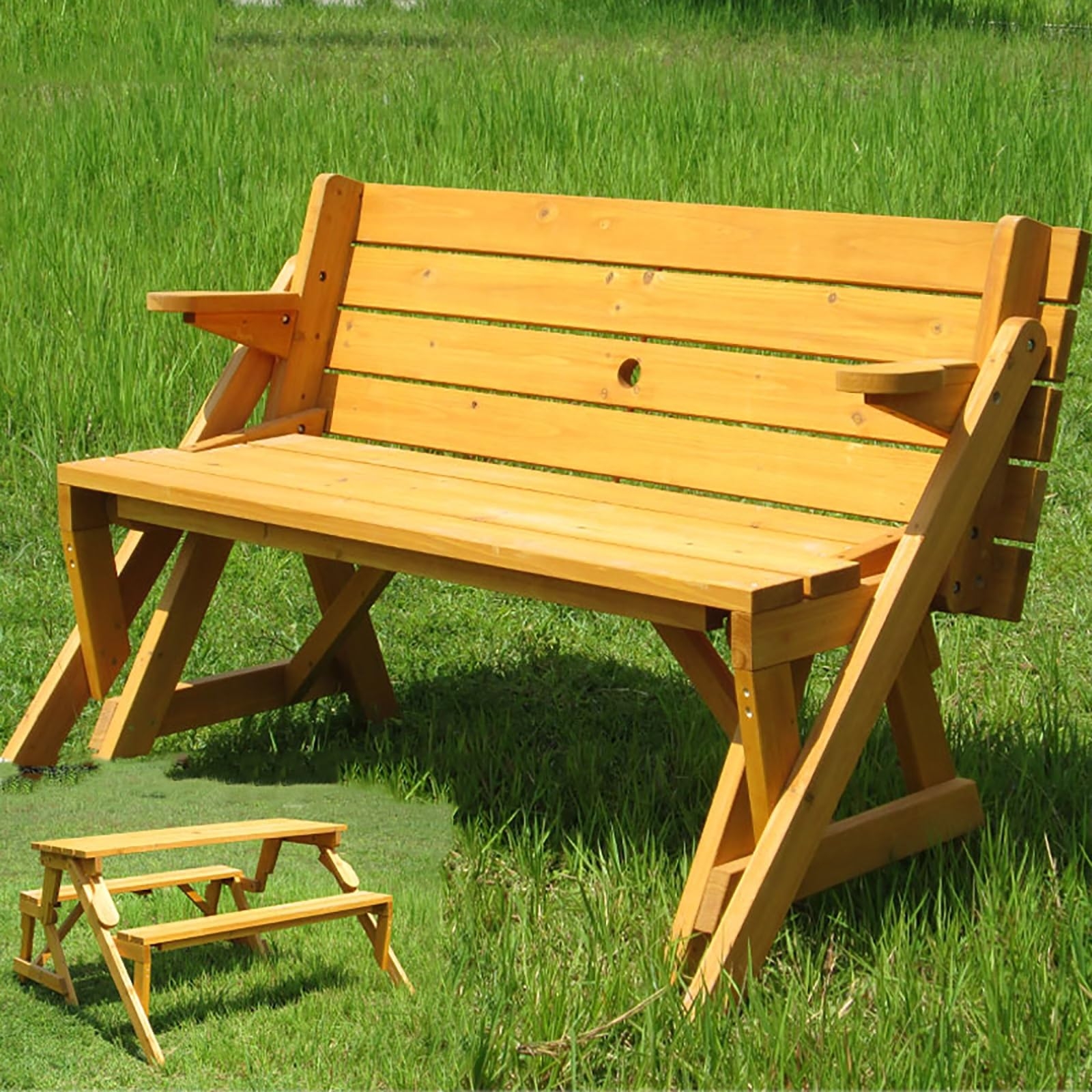 Convertible Bench with Dual Function and Folding Mechanism
