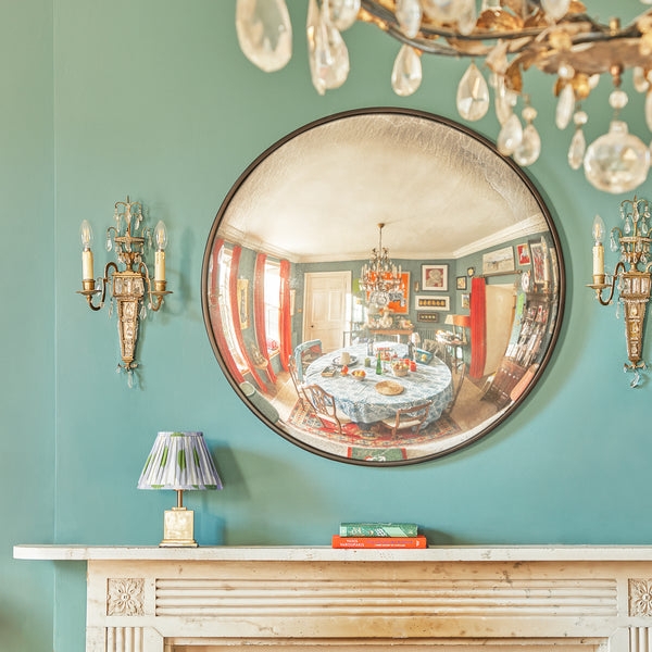 Convex Mirror Antiqued Glass Large Scale Round Mirror
