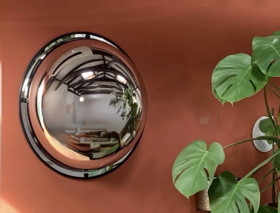 Convex Mirror Exposed Fasteners Charcoal Black Accent