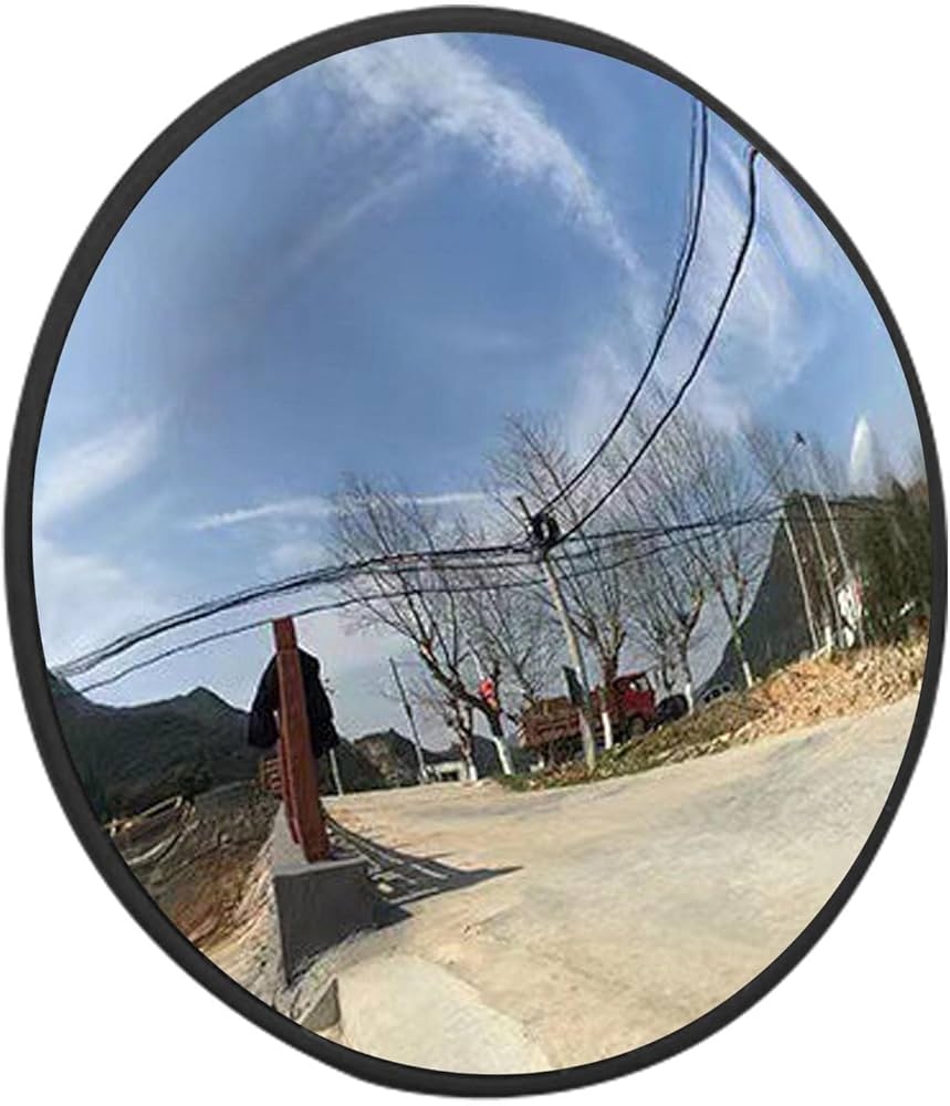 Convex Mirror Matte Black Wide Angle View Bedroom Decor