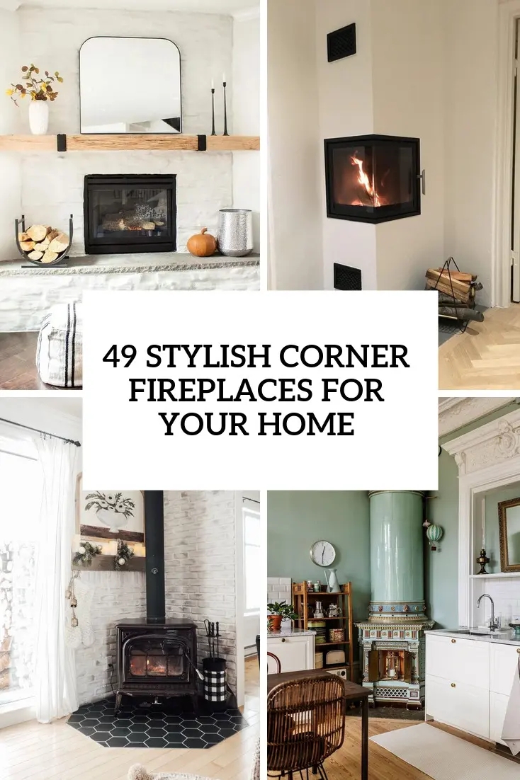 Corner Fireplace With Wrap Glass And Hexagonal Hearth Tiles
