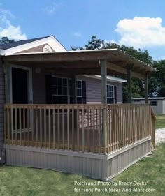Covered Deck Vinyl Skirting and Shed Roof Porch