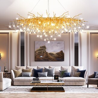 Crystal Chandelier: 71-inch Organic Branch Shape Tree Light