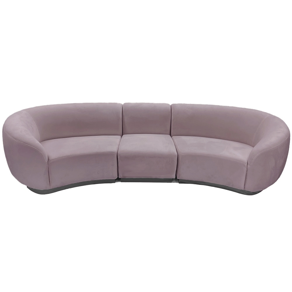 Curved Sofa - Three Piece Modular Unit in Dusty Lavender