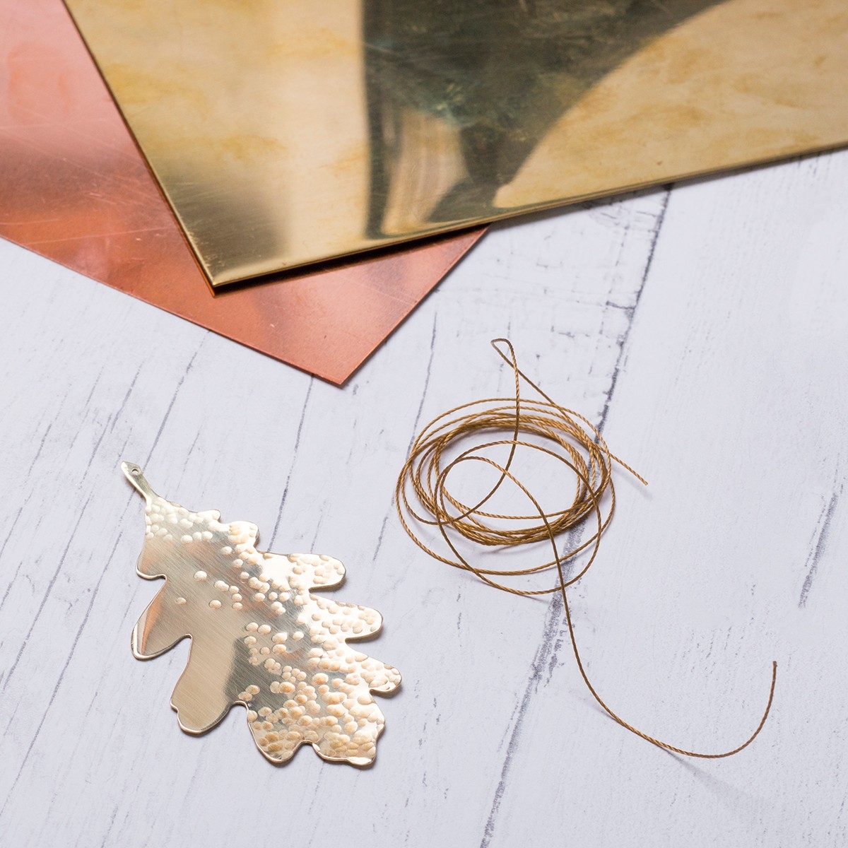 Decorative Leaf Hammered Metal Texture Oak Leaf DIY Project