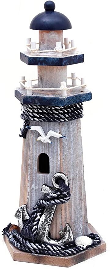 Decorative Lighthouse Anchor Detail Weathered Wood Beach House Accent