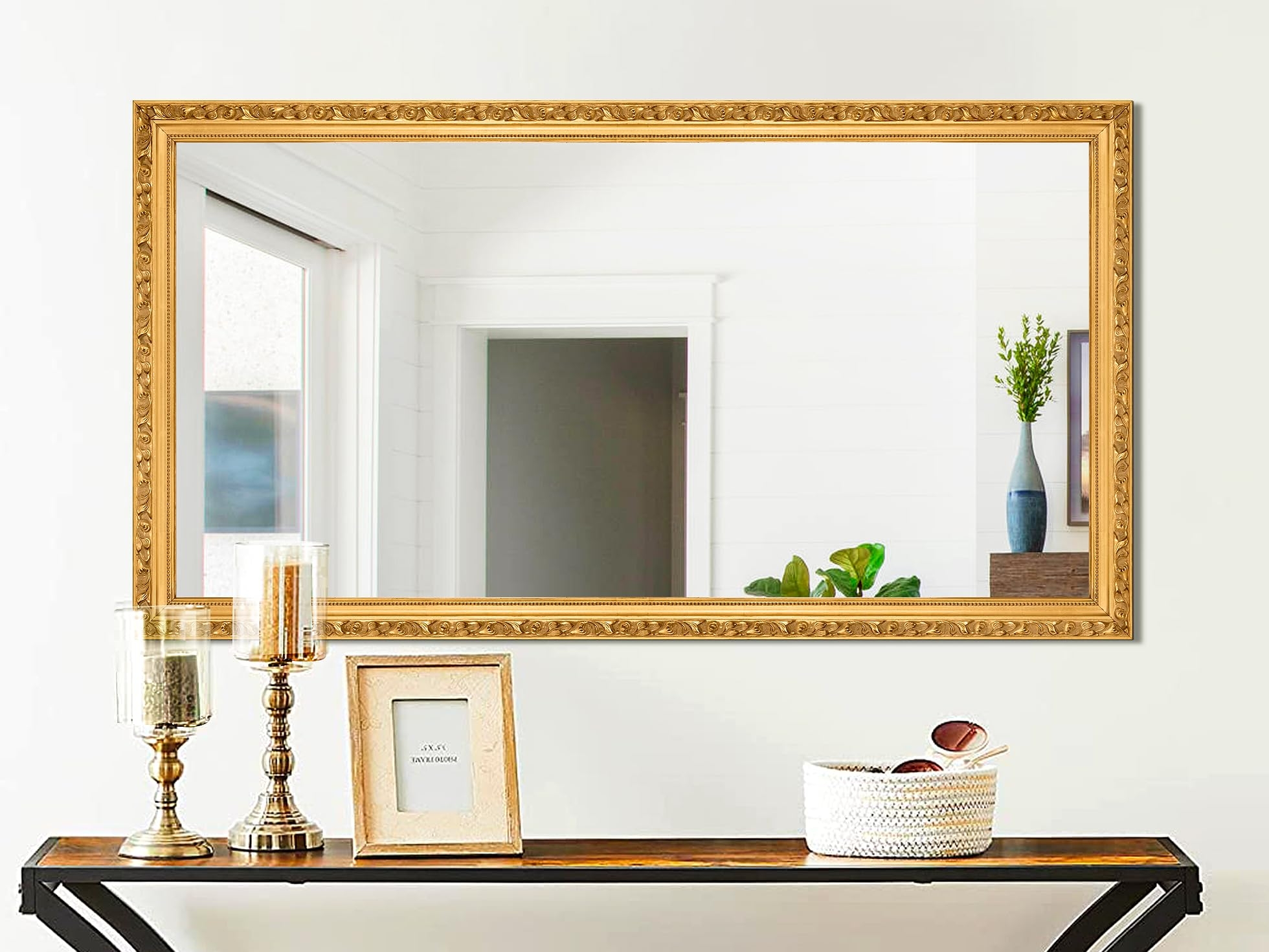 Decorative Mirror Carved Gold Frame Large Wall