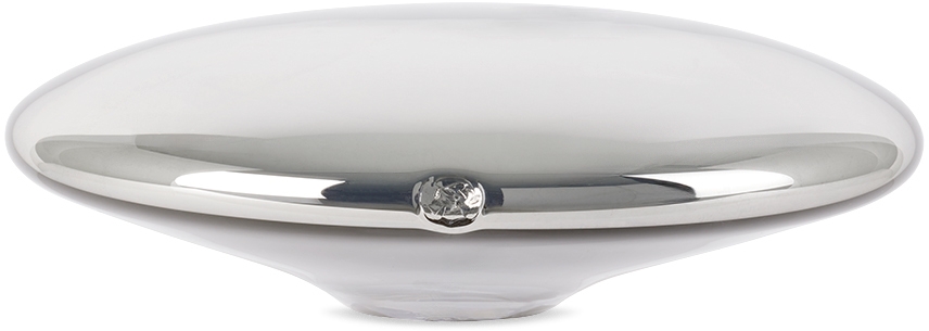 Decorative Mirror Saucer Silhouette Silver Sculptural
