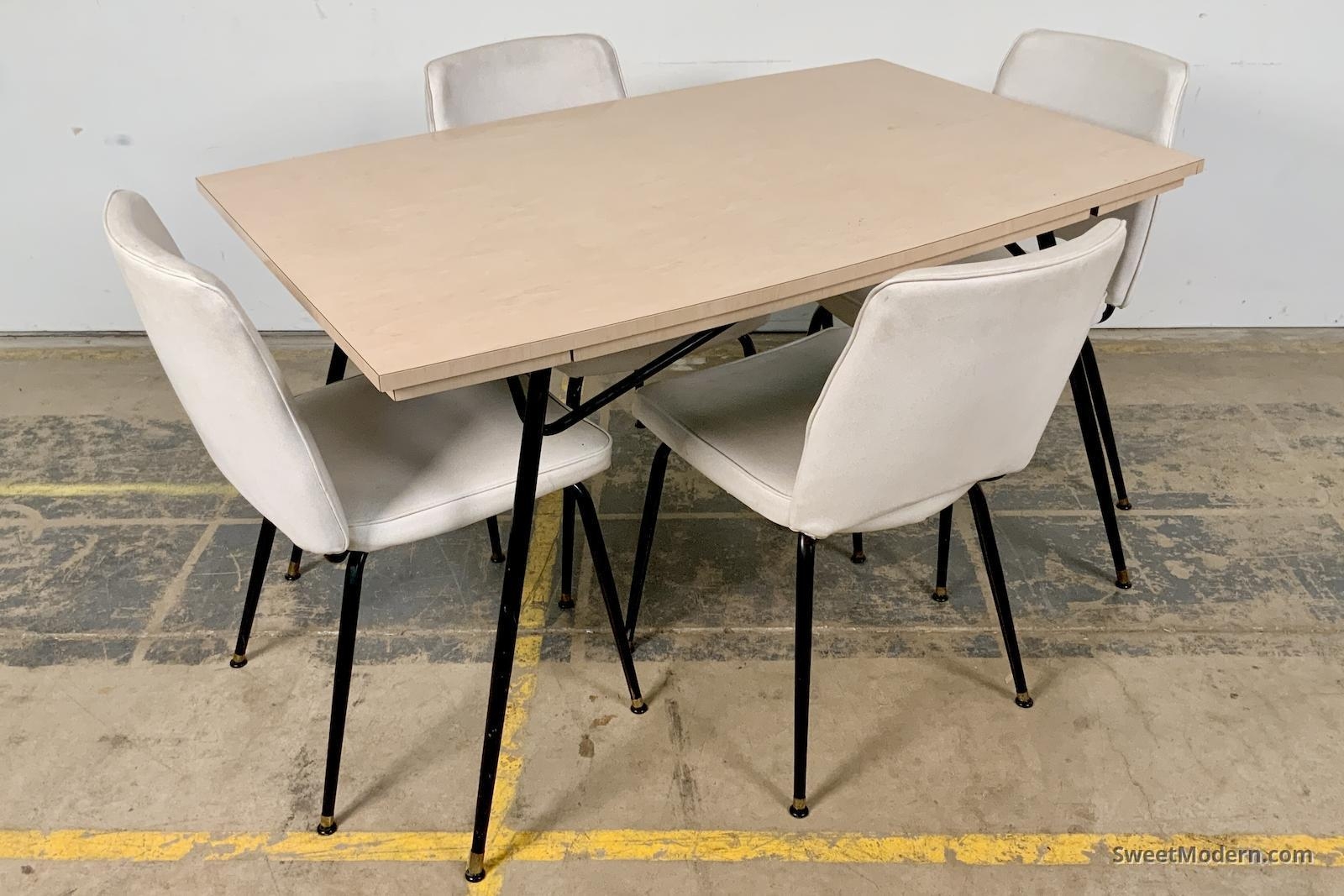 Dinette Set with Brass Caps and Mid-Century Dinette Set
