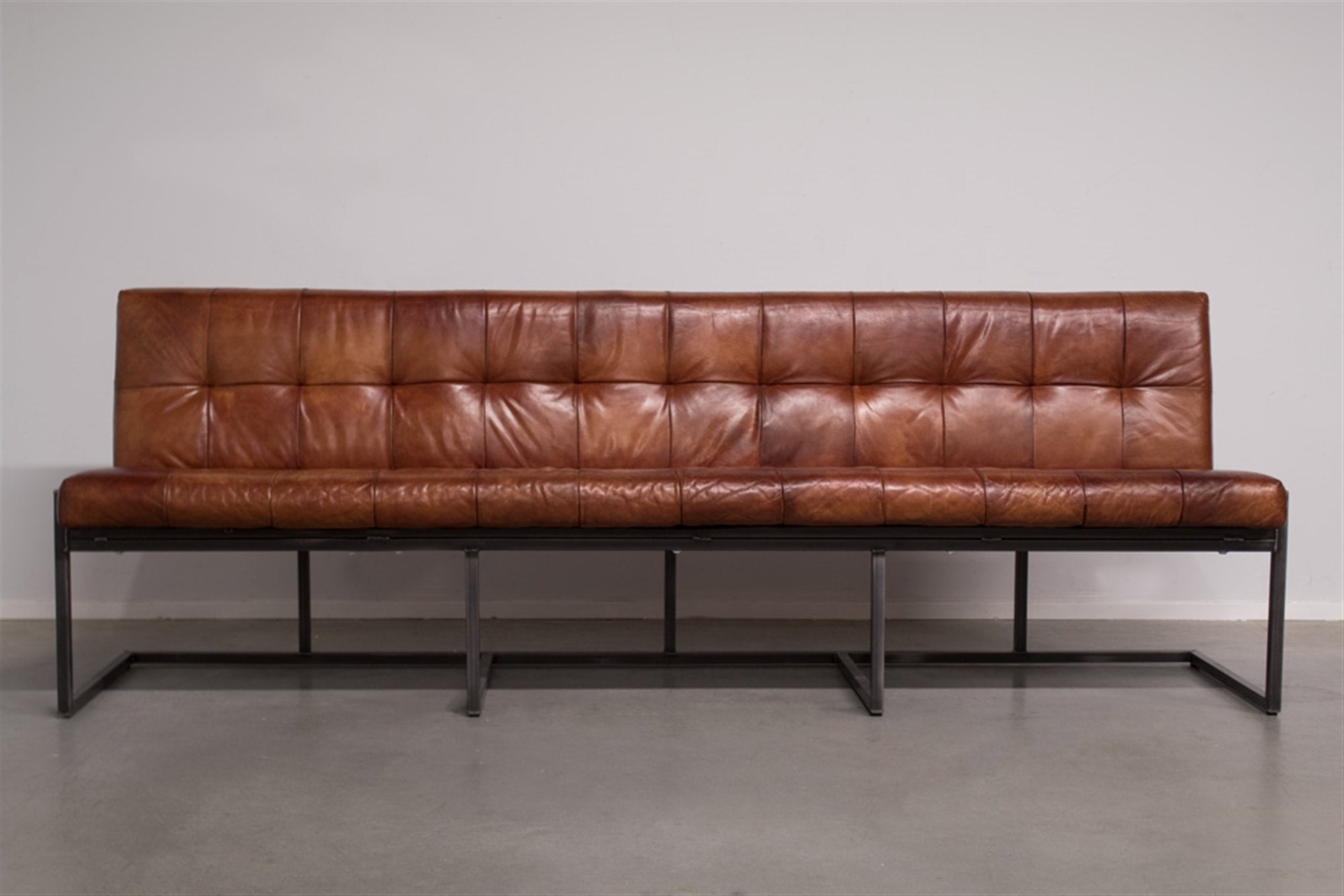 Leather Bench With Back