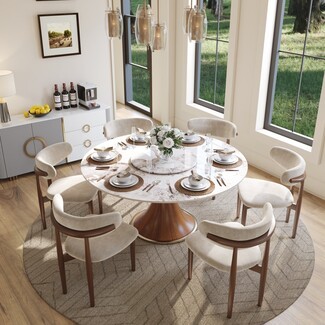 Dining Set with Pedestal Base and Marble Pedestal Dining Set