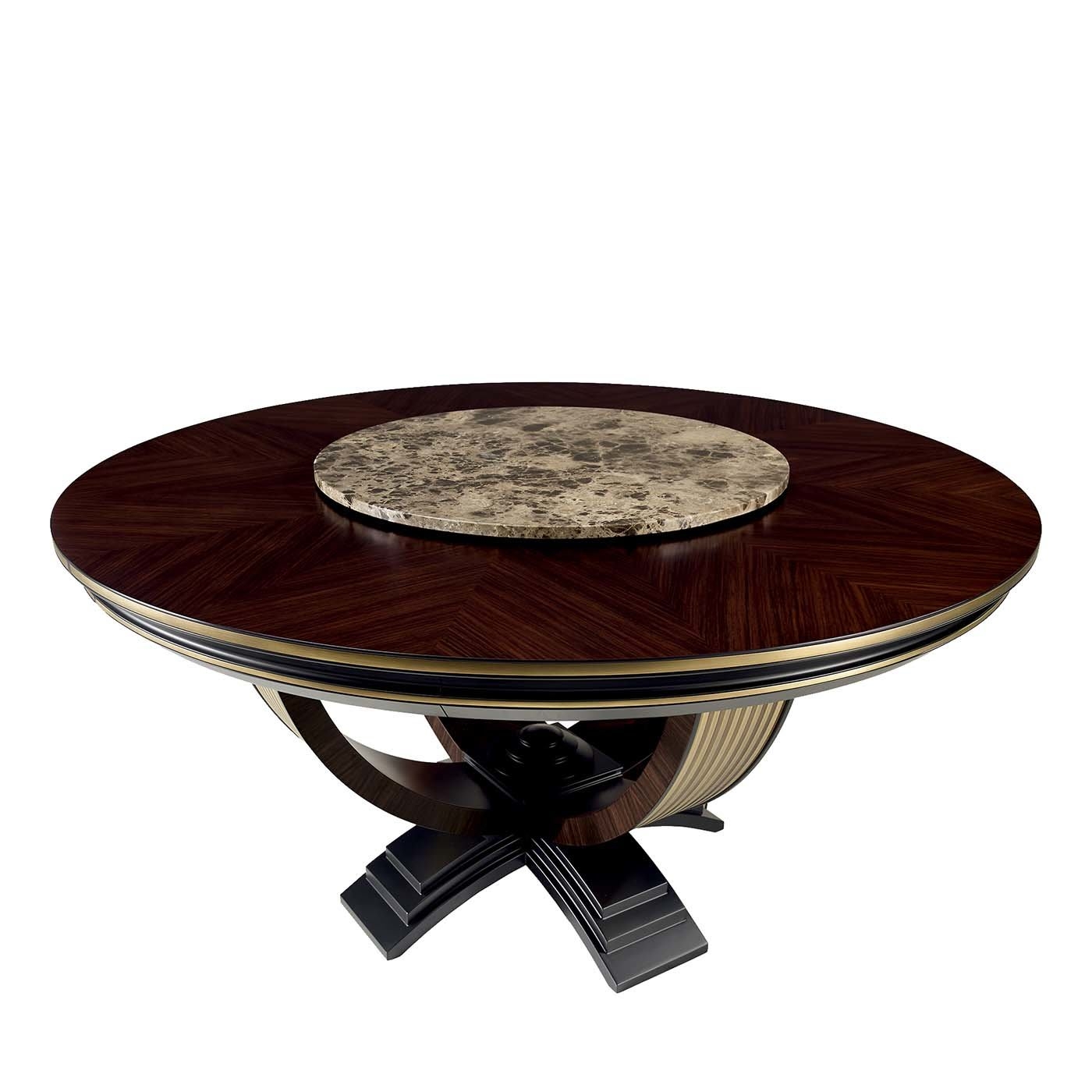 Dining Table with Starburst Veneer and Art Deco Dining Table