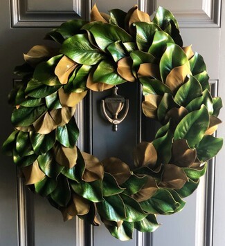 Door Wreath with Dense Layering and Magnolia Front Door Decor