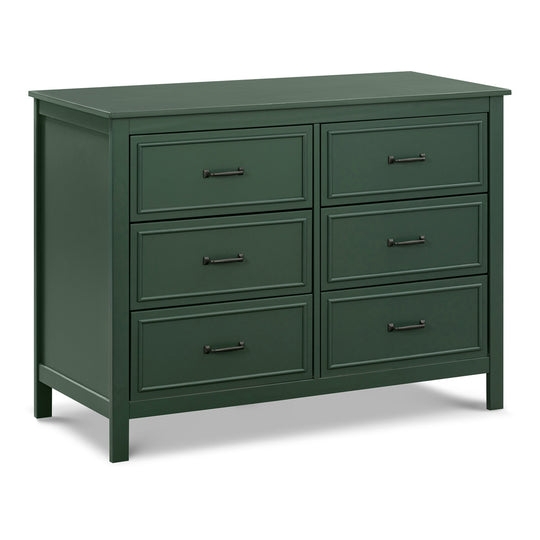 Dresser With Forest Green Finish Modern 6 Drawer Storage Chest